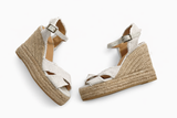 Castaner Bromella White Wedge Espadrilles Sandals Size 38 ladies