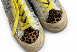 Golden Goose Francy Limited Calfskin Leopard Glitter High Trainers Sneakers size 39 ladies