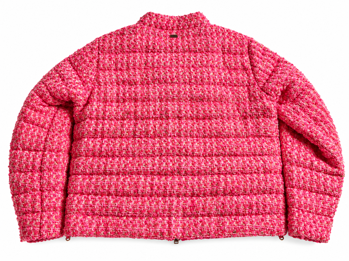 Herno Pink Tweed Bouclé Down Puffer Jacket – Size IT 42 ladies
