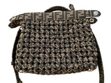 Fendi Fabric Jacquard FF 1974 Woven Knotted Peekaboo Iconic Satchel Tobacco Moro Medium Bag Handbag ladies