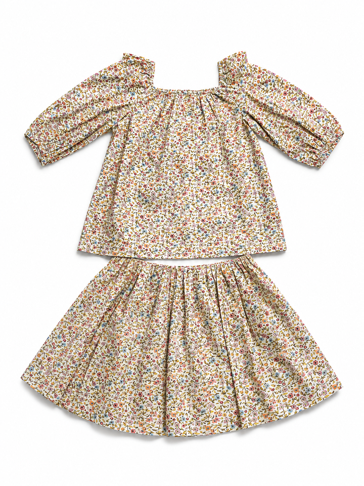 Bonpoint Liberty print skirt and blouse set Size 14 years children