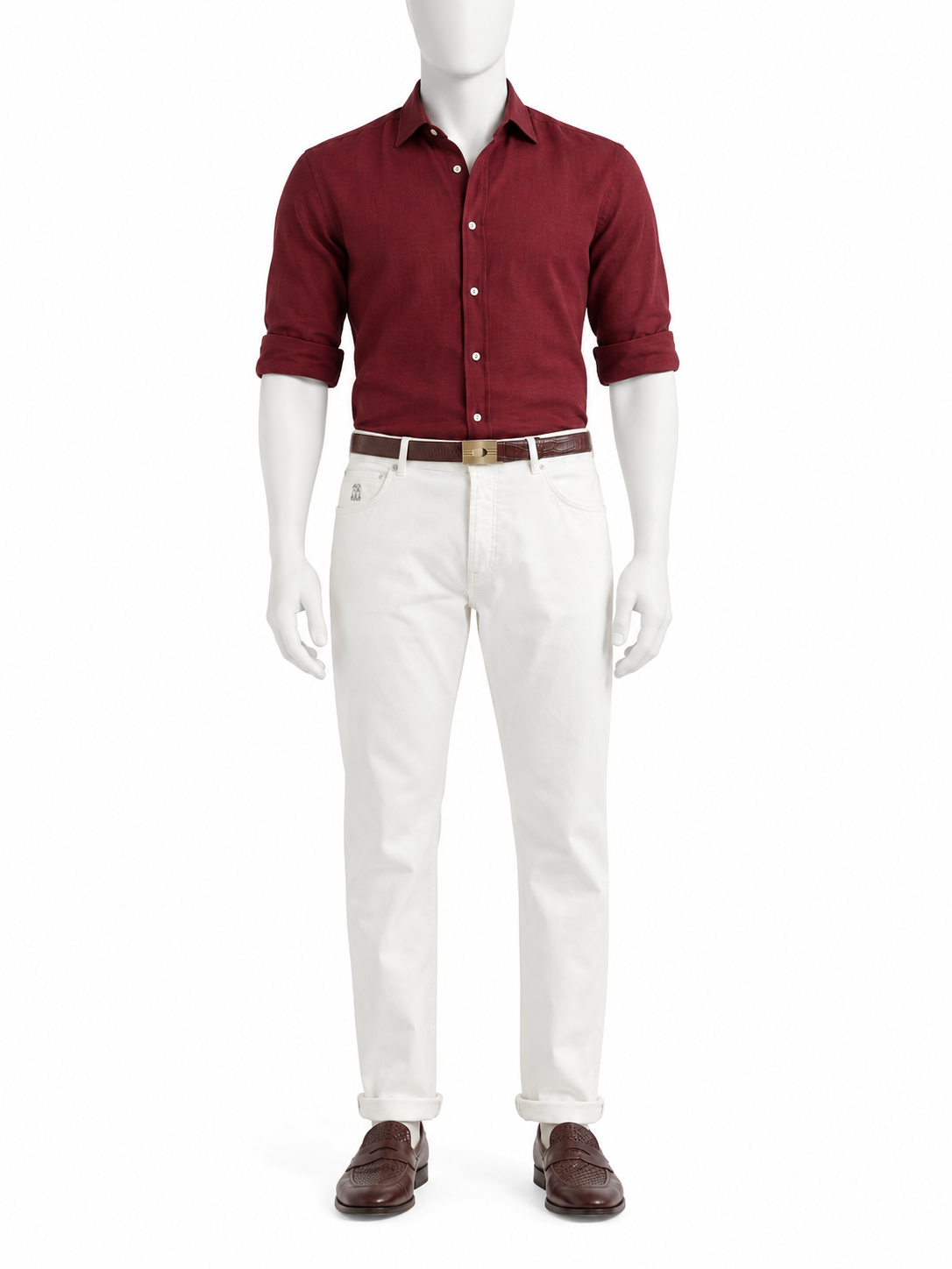 Brunello Cucinelli Men’s White Iconic Fit Straight-Leg Jeans – Size IT 48 men