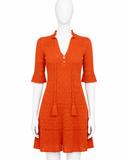 Zadig & Voltaire Memphisia Co Bandana Knit Dress – Tangerine Orange – Size M ladies