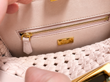 Fendi Nappa Woven Mini Peekaboo Iconic Satchel – Rosa Confetto Bag Handbag ladies