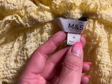 M&S Pale Yellow Textured Shirred Camisole Top – Size UK 12 ladies