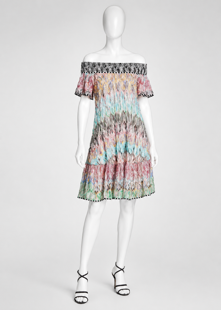 Missoni Multicolour Off-the-Shoulder Printed Dress – IT 42 ladies