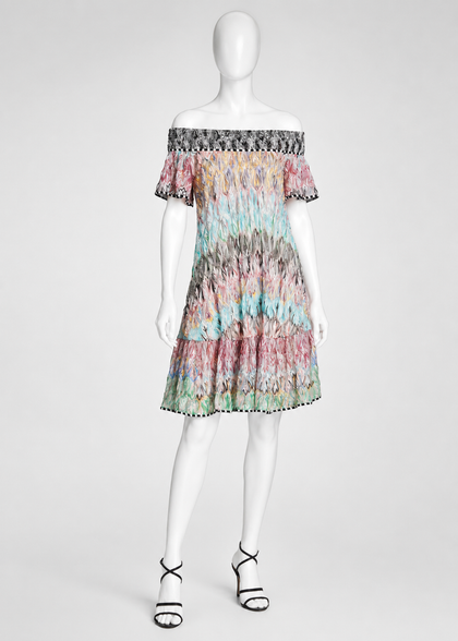 Missoni Multicolour Off-the-Shoulder Printed Dress – IT 42 ladies