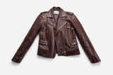 Moreschi burgundy leather biker jacket Size M medium ladies
