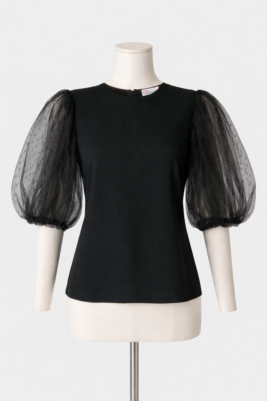 RED Valentino Black crepe top with balloon sleeves Size I 42 UK 10 US 6 ladies