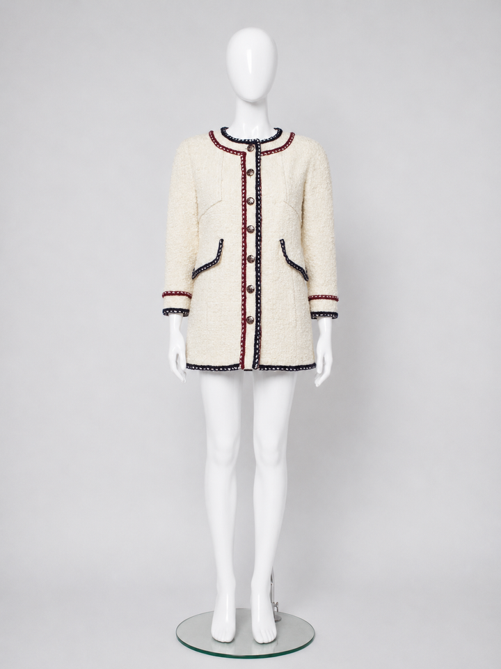 AMAZING CHANEL HAMBURG MÉTIERS D’ ART TWEED BOUCLE JACKET SIZE F 38 LADIES