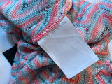 Missoni Mare Pink Turquoise Zig Zag crochet knit tunic Size I 40 UK 8 US 4 ladies