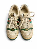 Gucci Screener Web Sneakers Trainers in Leather size 38 1/2 ladies