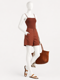 Eres Linen Brown Summer Shorts size F 42 US 10 UK 14 ladies
