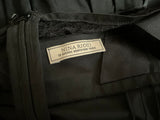 Nina Ricci Embellished Lace Insert Velvet Trim Black dress Size F 34 XXS ladies