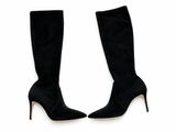 Casadei Black Suede Calf length Boots size 8 1/2 38.5 ladies