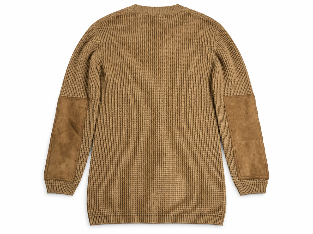 Ralph Lauren Collection Camel Cashmere Jumper with Suede Elbow Patches – Size XS ladies