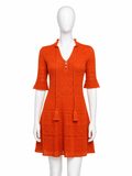 Zadig & Voltaire Memphisia Co Bandana Knit Dress – Tangerine Orange – Size M ladies