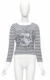 Christian Dior Striped Linen Blend Sailor Sweater – White/Navy ladies