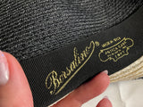 Borsalino Black & Natural Striped Wide-Brim Hemp Hat – Size M ladies