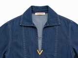Valentino Garavani VGold Cotton Chambray Mini Dress ladies