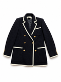 Valentino Black Tweed Jacket with Contrast Trim ladies