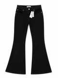 Mango Violet Flared High-Rise Jeans – Black ladies