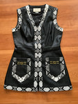 Gucci Black Faux Leather Sleeveless Jacket Vest Waistcoat Size XS I 38 ladies