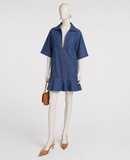 Valentino Garavani VGold Cotton Chambray Mini Dress ladies