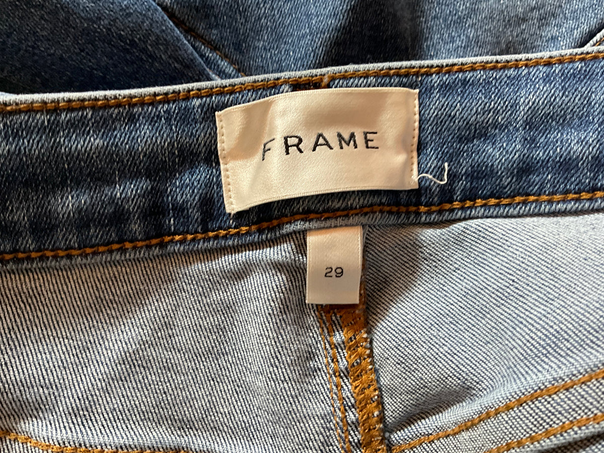 FRAME The Reboot Cropped Jeans in blue denim size 29 ladies