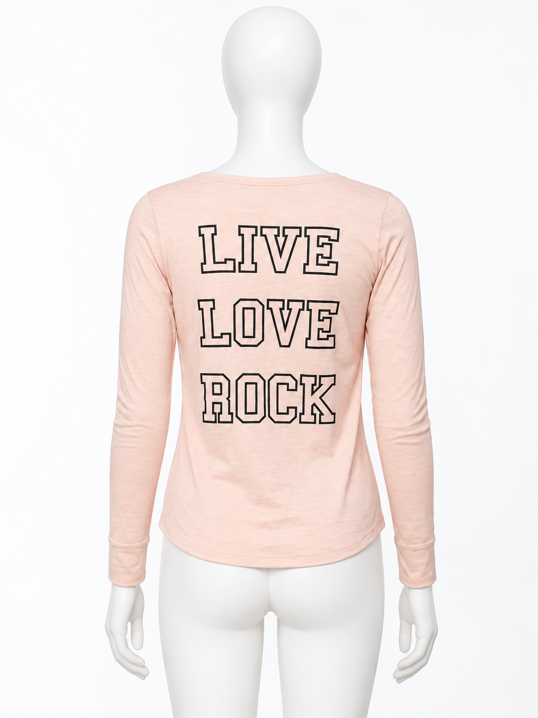 Zadig & Voltaire Live Love Rock Blush Pink Long Sleeve Top ladies