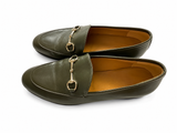 GUCCI Calfskin Womens Jordaan Loafers Luscious Green Size 38 1/2 ladies