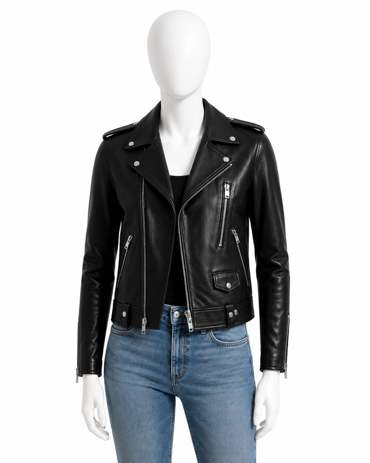 Saint Laurent Motorcycle Leather Jacket size F 40 ladies