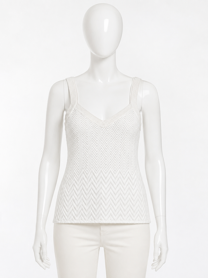 Missoni Chevron Knit Tank Top – White I 42 Ladies