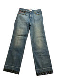 Valentino 2025 Logo Patch Floral-Trim Denim Jeans Size 27 ladies