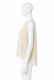 Miu Miu Ivory Gathered-Neck High-Low Blouse ladies
