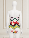 ERES ‘Pirogue’ Ikat Print Bandeau Swimsuit size M medium ladies
