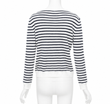 Christian Dior Striped Linen Blend Sailor Sweater – White/Navy ladies
