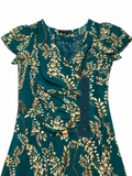 Ermanno Scervino Green Silk Floral Dress Size I 42 UK 10 US 6 S small ladies