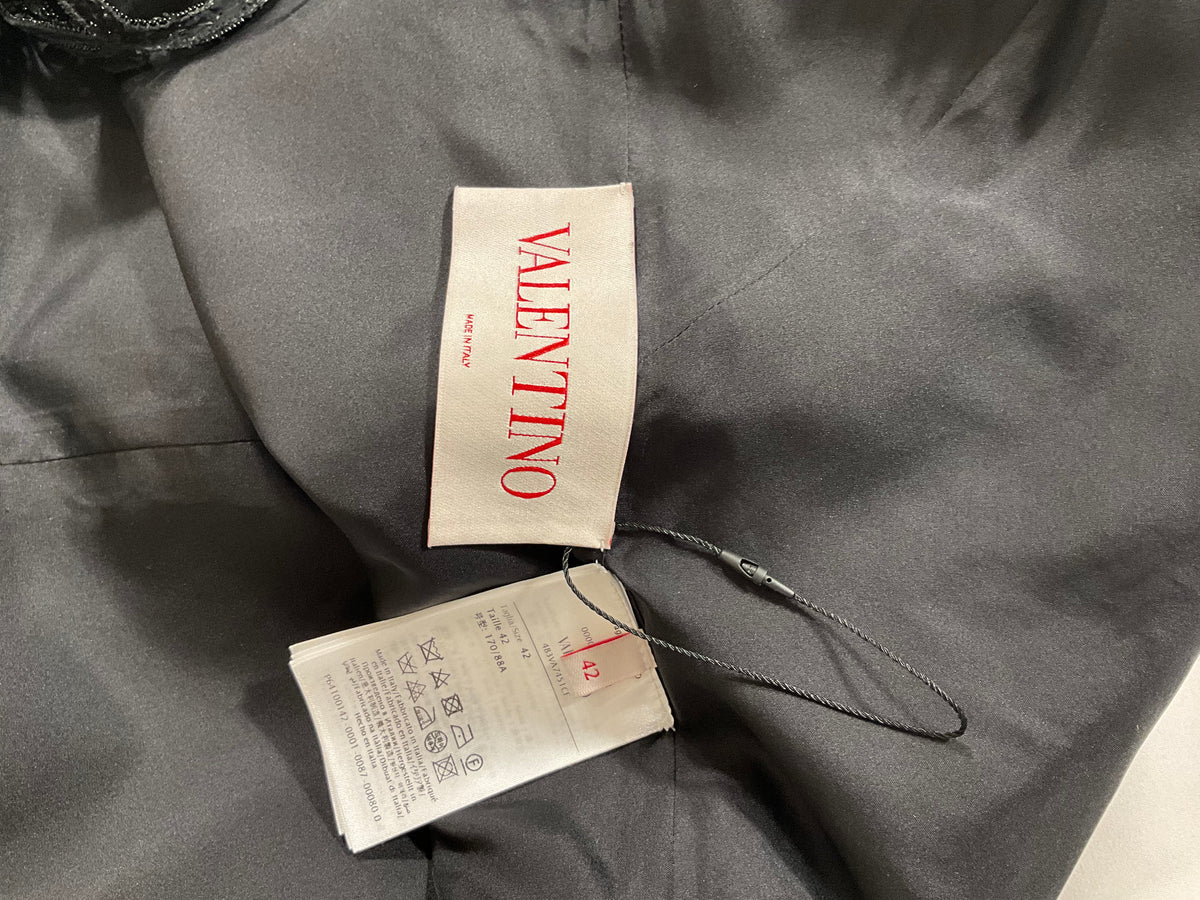 VALENTINO by Alessandro de Michele Embroidered Crepe Couture Dress Size I 42 UK 10 US 6 ladies