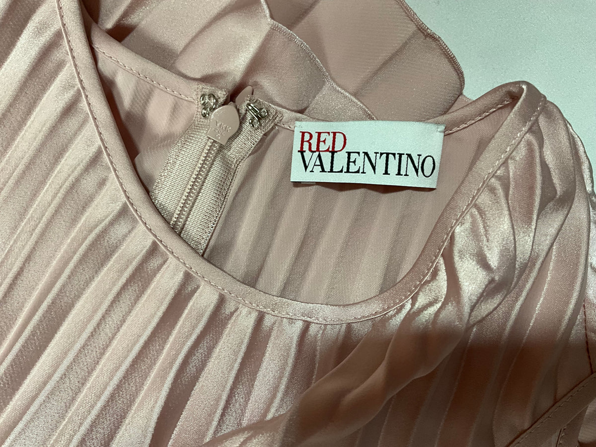 REDValentino satin pleated mini dress Size I 44 UK 12 US 8 ladies