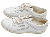 Saint Laurent Paris Men’s White Leather Studded Trainers – Size EU 43 men