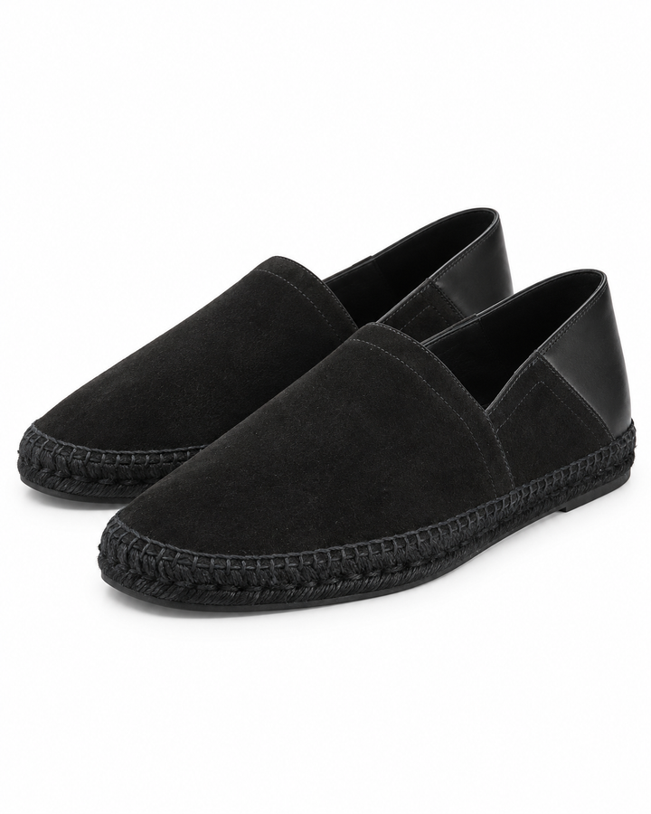Tom Ford black suede and leather espadrilles in size 9 /EU 42 men