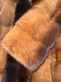 Princess Luxury Furs – Dark & Light Brown Ombre Mink Fur mid length Coat Size 36 UK 8 US 4 ladies