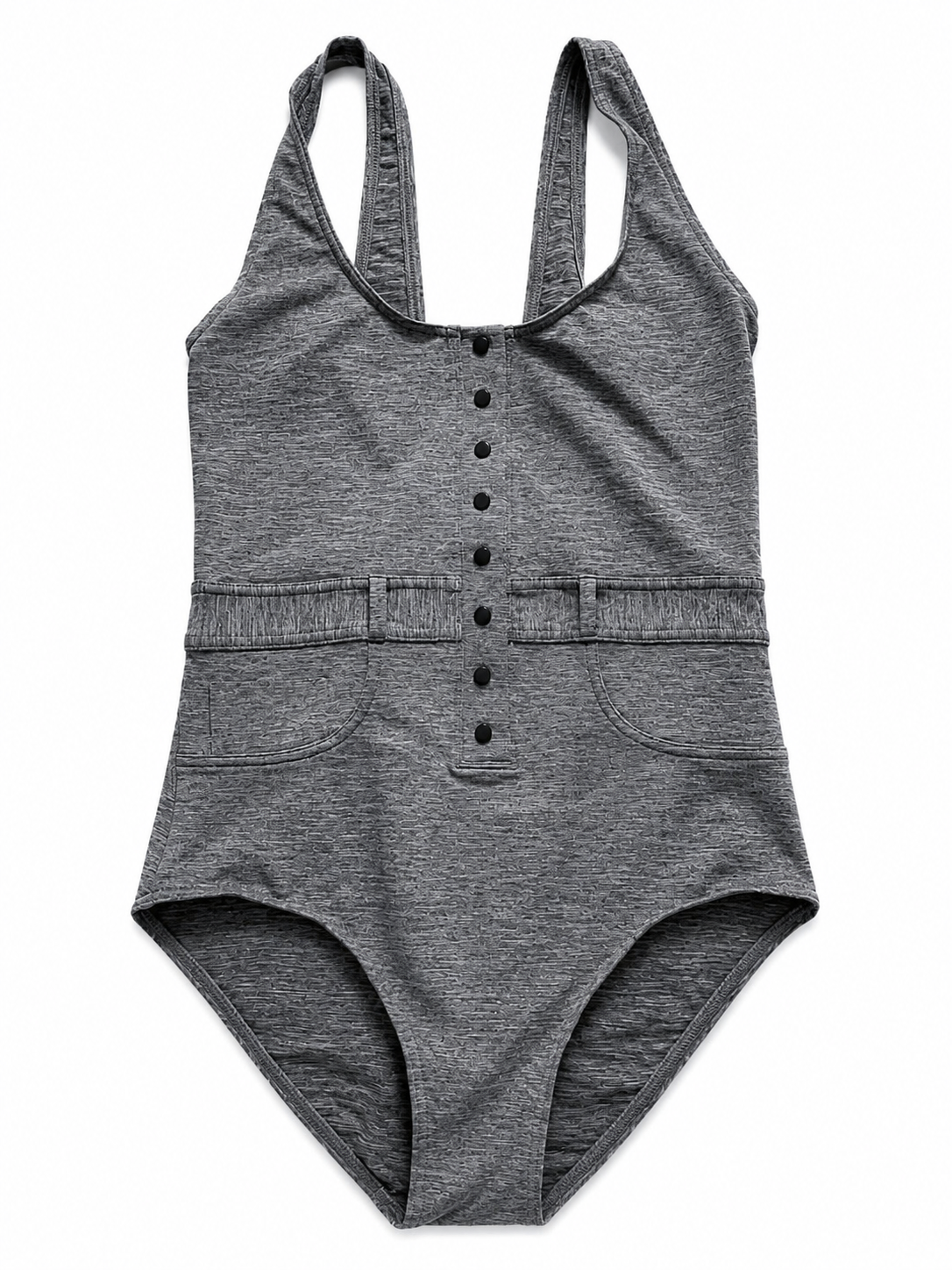 ERES Grey Button Down Swimsuit size M medium ladies