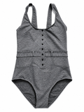 ERES Grey Button Down Swimsuit size M medium ladies