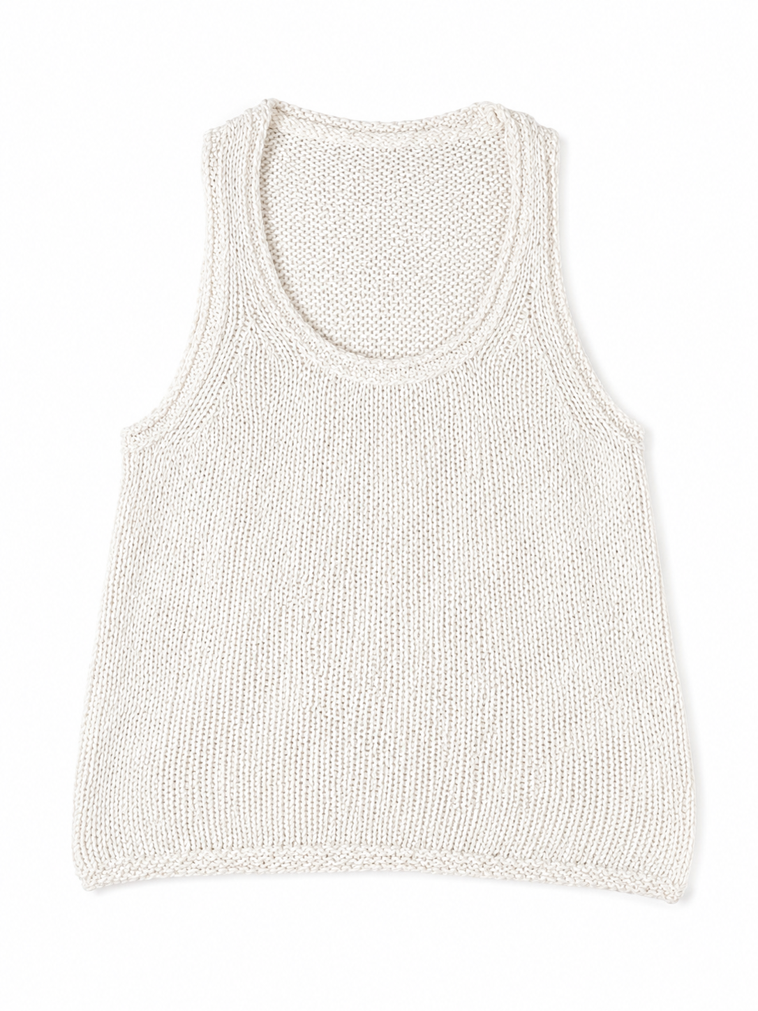 James Perse White Cotton & Linen-Blend Knitted Tank Top size 2 ladies