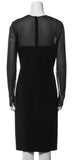 EMILIO PUCCI - BLACK WOOL DRESS WITH SEE THROUGH SILK SLEEVES -SIZE M MEDIUM ladies