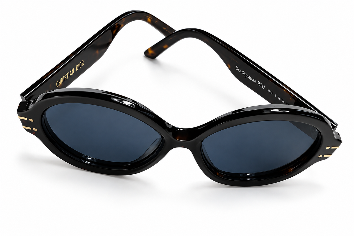 Christian Dior DiorSignature R1U Black Oversized Round Sunglasses ladies