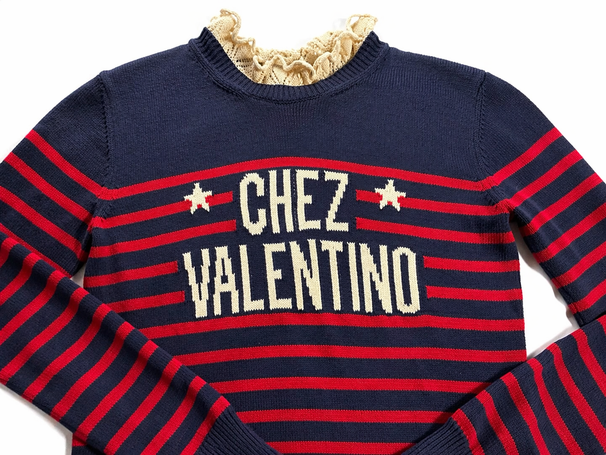 Chez Valentino striped cotton sweater jumper ladies