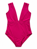 ERES Fuchsia V neck One Piece Swimsuit size F 42 US 10 UK 14 LADIES
